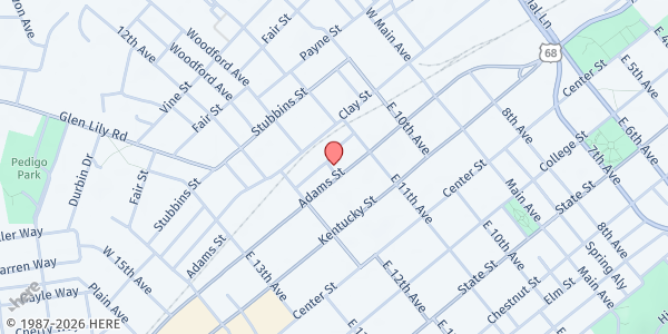 Map showing The Society of St. Vincent de Paul St. Joseph Conference at 1133 Adams St, Bowling Green, KY