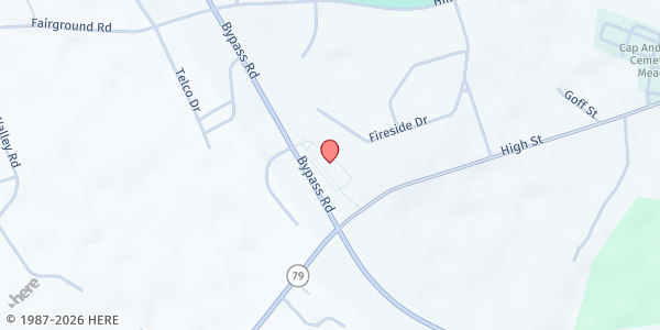 Map showing Meade County Clothes Closet & Food Pantry at 2320-5 By-Pass Rd., Brandenburg, KY