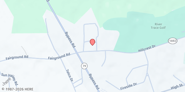 Map showing Meade County Distribution (County Fairgrounds) at 884 Hillcrest Dr., Brandenburg, KY