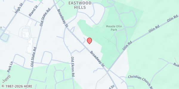 Map showing St. John the Apostle Church at 515 Broadway St., Brandenburg, KY