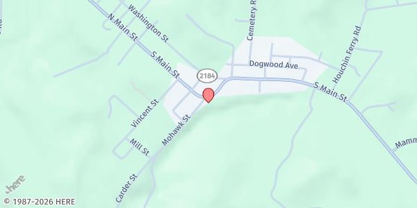 Map showing St. John's Food Pantry at 301 N. Main St., Brownsville, KY