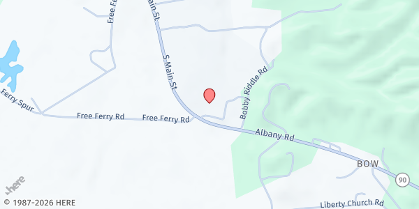 Map showing Cumberland Co. Fiscal Court at 1805 S Main St, Burkesville, KY