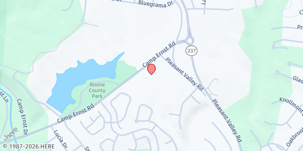 Map showing Vineyard Christian Church at 7101 Pleasant Valley Rd., Burlington, KY