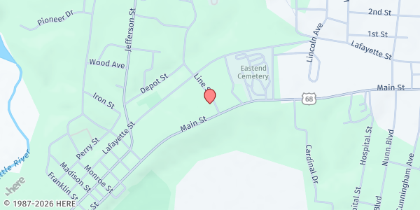 Map showing Helping Hands of Trigg County - Cadiz at 21 Line Street, Cadiz, KY