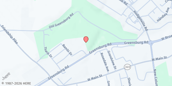 Map showing Bible Baptist Tabernacle at 50 Bambi Drive, Campbellsville, KY