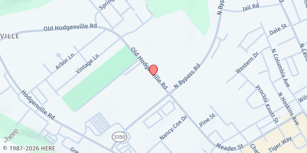 Map showing Campbellsville Baptist Temple at 1360 Old Hodgenville Road, Campbellsville, KY