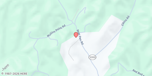 Map showing Abiding Hope Food Pantry at 1120 Bear Pen Creek Road, Campton, KY