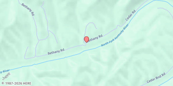 Map showing Bethany Christian Mission Wolfe at 17 Bethany Circle, Campton, KY