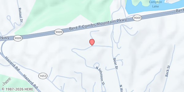Map showing Wolfe County CSFP Distribution Center at 31 N. Washington St., Campton, KY