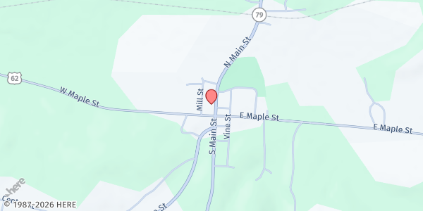 Map showing Caneyville Church of Christ at 201 N Main St, Caneyville, KY