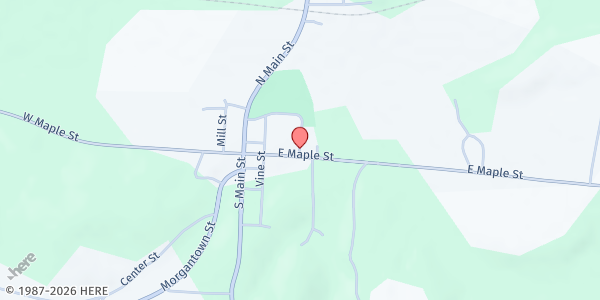 Map showing Caneyville Community Club at 202 E Maple St, Caneyville, KY