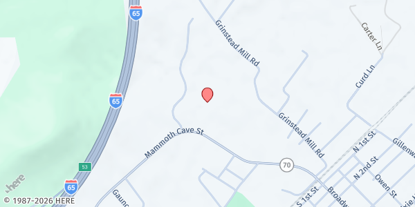 Map showing Cave City Distribution at Cave Area Conference Center, 502 Mammoth Cave St, Cave City, KY