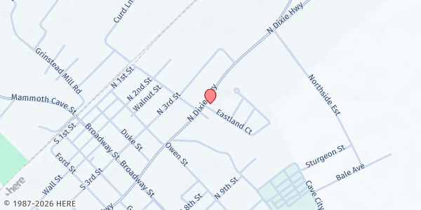 Map showing Pathfinders at 406 N. Dixie Hwy., Cave City, KY