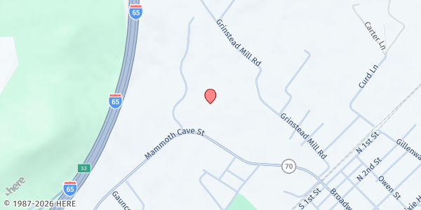 Map showing Pathfinders Pantry (TEFAP) at 502 Mammoth Cave Street, Cave City, KY