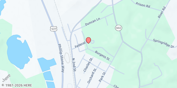 Map showing Job's Table Food Ministry at 804 Federal St, Central City, KY