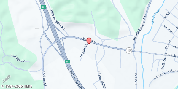 Map showing Clay City Church of Christ at 5719 Main St, Clay City, KY