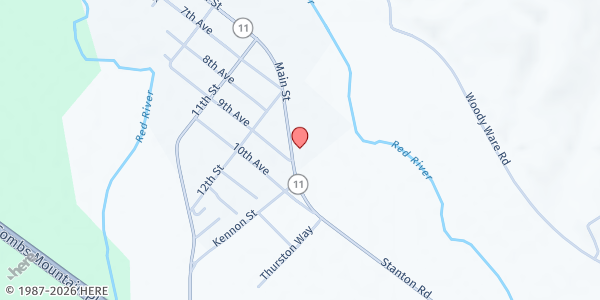 Map showing House of Deliverance (Crumbs) at 3982 Main St., Clay City, KY