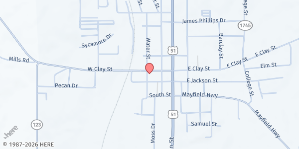 Map showing Mission House at 111 West Clay, Clinton, KY