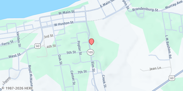 Map showing Breckinridge Baptist Association Inc at 404 Elm St, Cloverport, KY