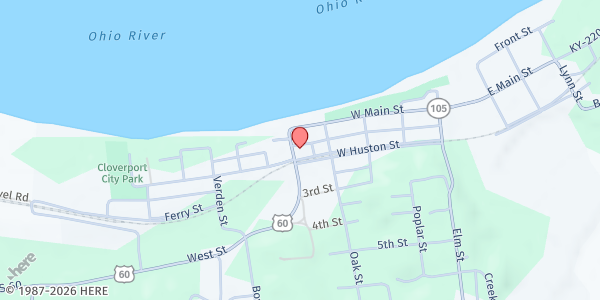 Map showing The Manger, St. Rose of Lima at 118 Chestnut Street, Cloverport, KY