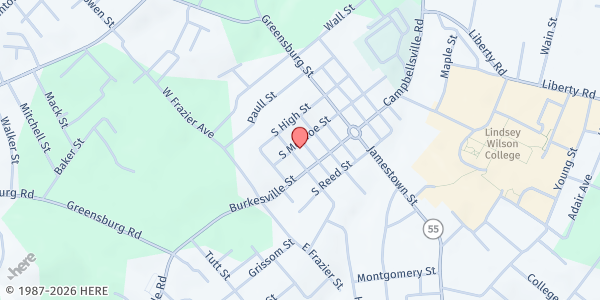 Map showing Adair County Food Pantry at 203 South Monroe Street, Columbia, KY