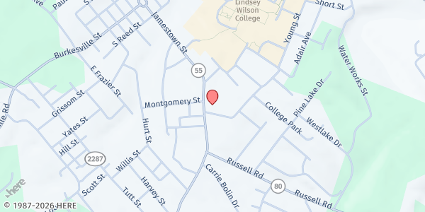 Map showing Columbia Church of Christ at 501 Jamestown Street, Columbia, KY