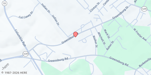 Map showing Good Shepherd Catholic Church at 1217 Greensburg St, Columbia, KY