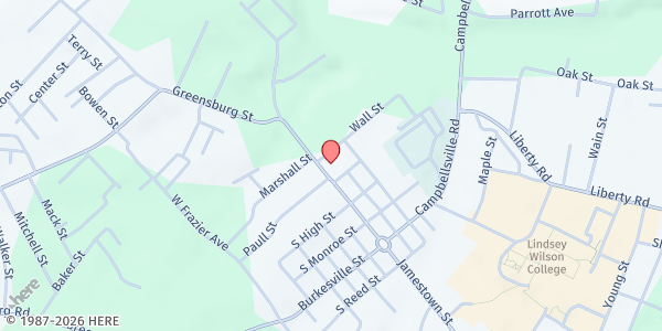 Map showing JOY Ministries at 400 Greensburg Street, Columbia, KY