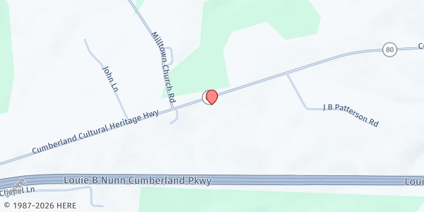 Map showing Living by faith church at 159 Old Gradyville Rd, Columbia, KY