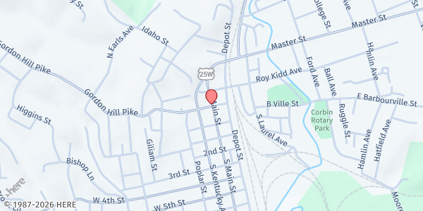 Map showing Helping Hands Dorthae Corbin at 2381 N. Hwy. 1223, Corbin, KY