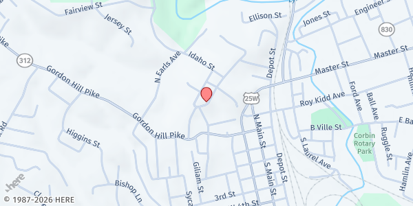 Map showing Helping Hands Dorthae Corbin at 2381 N Hwy 1223, Corbin, KY