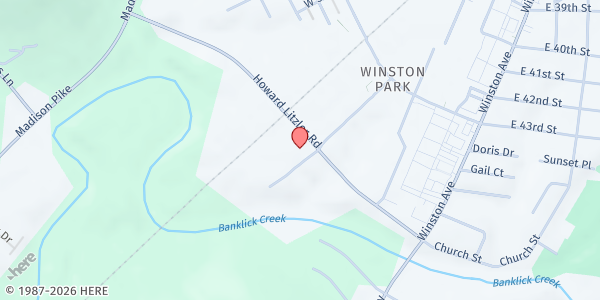 Map showing Action Ministries at 4375 Boron Drive, Covington, KY