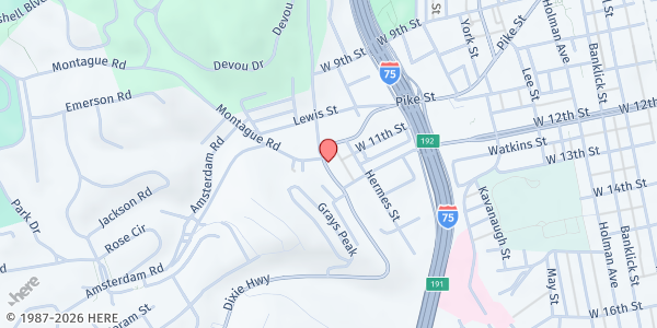 Map showing Be Concerned - Food Programs at 1100 W. Pike St., Covington, KY