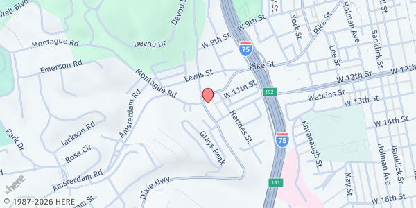 Map showing Be Concerned, Inc. - Main Location at 1100 West Pike Street, Covington, KY