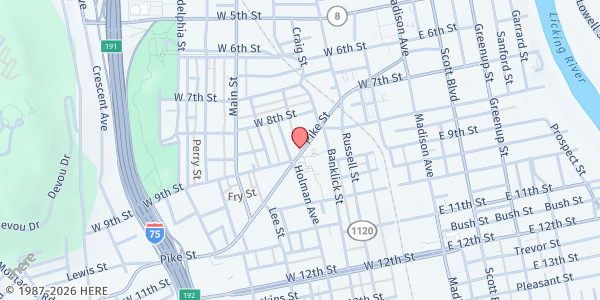 Map showing Fairhaven Rescue Mission at 260 W Pike St, Covington, KY
