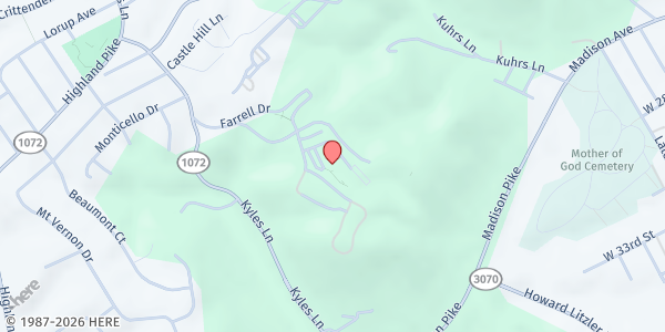 Map showing Ft. Wright Elementary at 501 Farrell Dr, Covington, KY