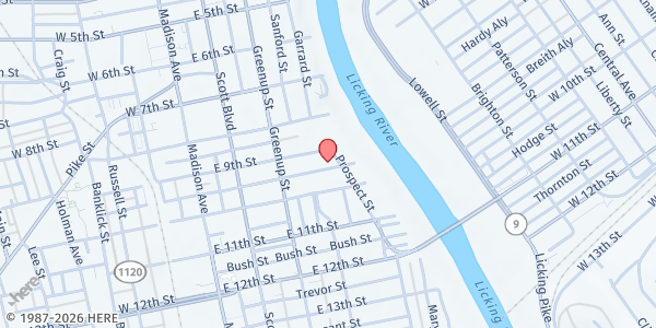 Map showing Our Savior Church at 246 East 10th St., Covington, KY