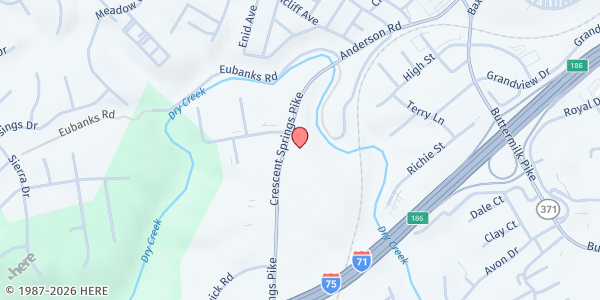 Map showing SVDP Northern KY at 2655 Crescent Springs Road, Covington, KY