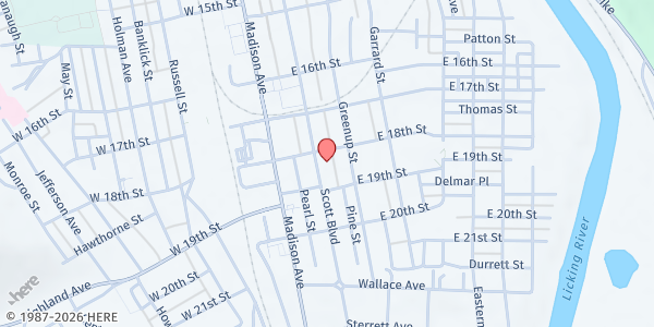 Map showing The Northern Kentucky Salvation Army at 1806 Scott St, Covington, KY