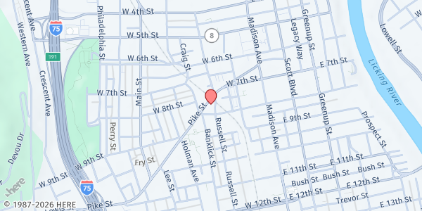 Map showing Welcome House of Northern Kentucky at 205 W. Pike Street, Covington, KY