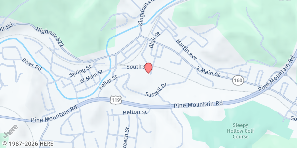 Map showing Saint Stephens Outreach - Cumberland at 306 Central St., Cumberland, KY