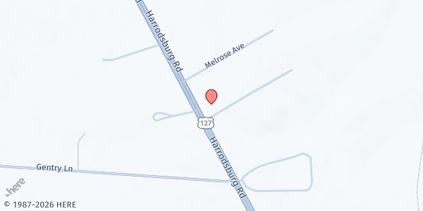 Map showing Danville First Church of God at 3220 Harrodsburg Road, Danville, KY