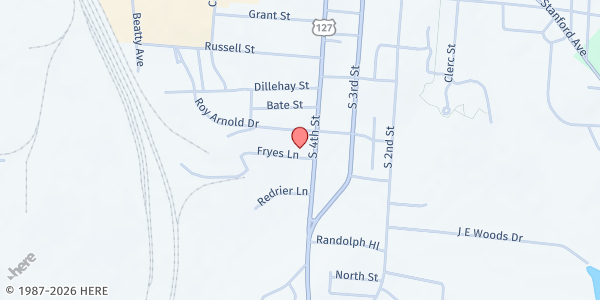 Map showing New Hope Danville Food Pantry at 410 Fryes Lane, Danville, KY