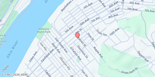 Map showing Cornerstone Christian Church at 139 8th Avenue, Dayton, KY