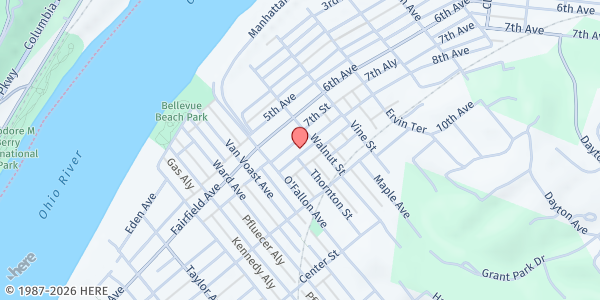 Map showing Cornerstone Christian Church at 139 8th Avenue, Dayton, KY