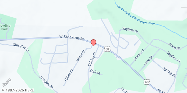 Map showing Community Action of S Ky - Edmonton at 1303 West Stockton Street, Edmonton, KY