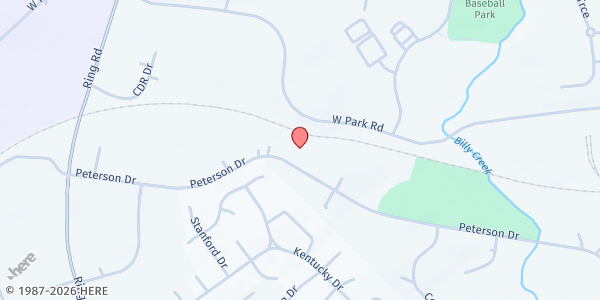 Map showing America's Second Harvest of Kentucky's Heartland at 313 Peterson Dr., Elizabethtown, KY