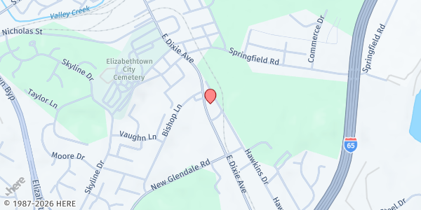 Map showing Warm Blessings Soup Kitchen at 609 E Dixie Ave, Elizabethtown, KY