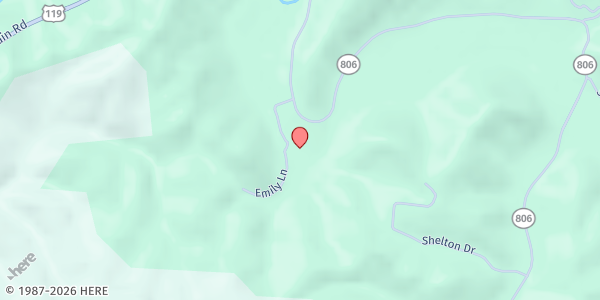 Map showing ECCO Food Pantry at 135 Emily Lane, Eolia, KY