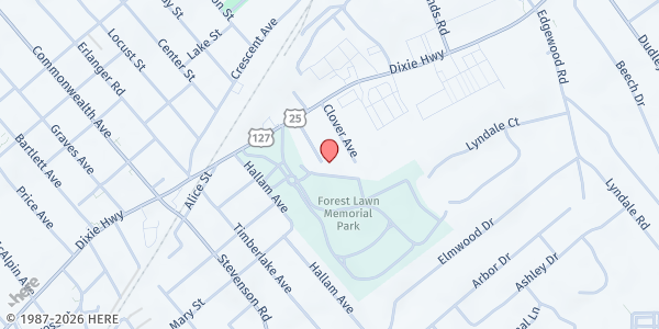 Map showing Erlanger First Church of the Nazarene at 30 Short Hill Lane, Erlanger, KY